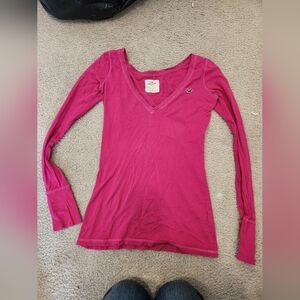 Hollister Women's Fuchsia Long Sleeve Tee